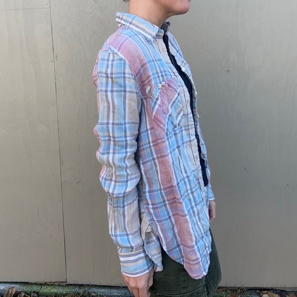 Ralph Lauren Pastel Plaid Button Down Shirt Blue - Picture 3 of 7